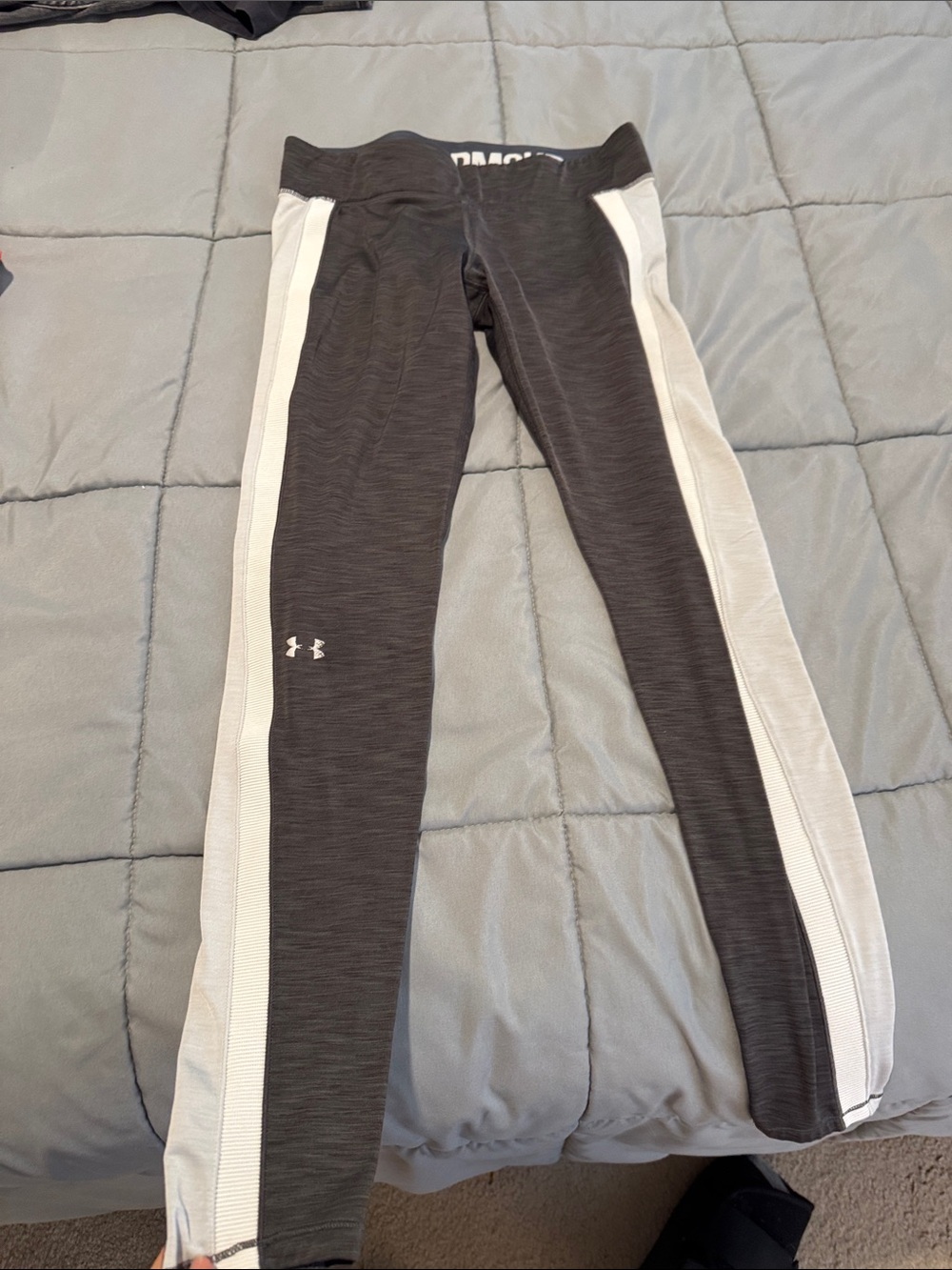 Under Armour Black Leggings with White Side Panels